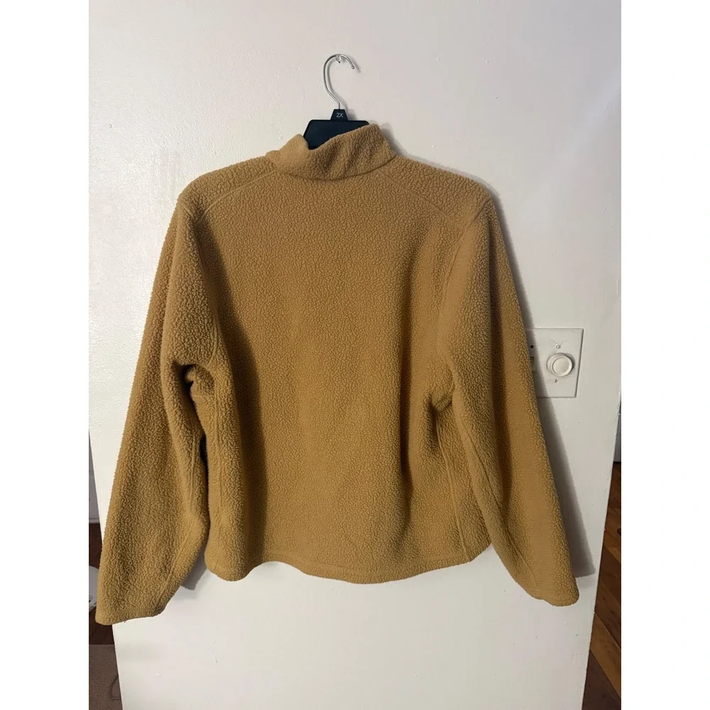 Backcountry Womens Sherpa Fleece Half Zip Pullover Jacket Tan Mustard Large